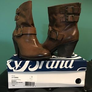 Lucky Brand " LP Tommie" Bourbon Winter Haze Leather 10M Boots